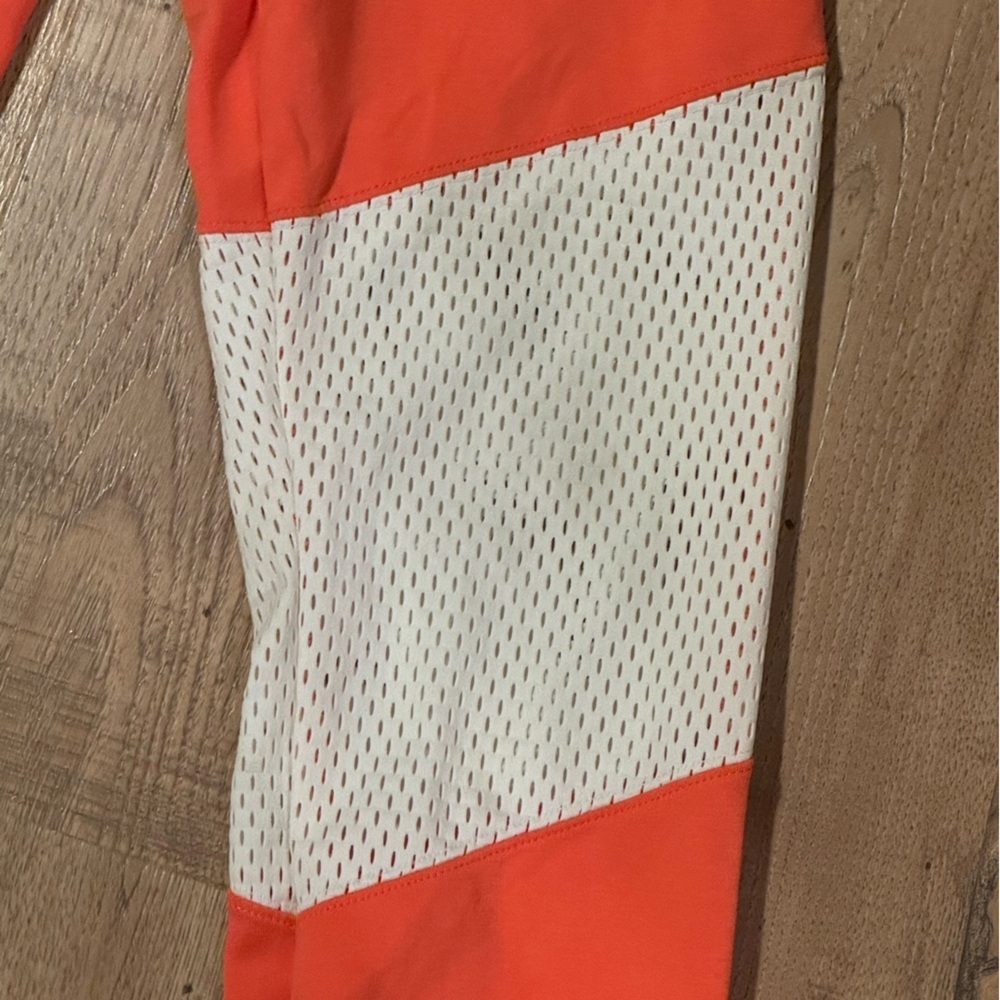 Nike Sportswear Essential Mesh Legging Jogger Pants Orange White Size M - Picture 5 of 8